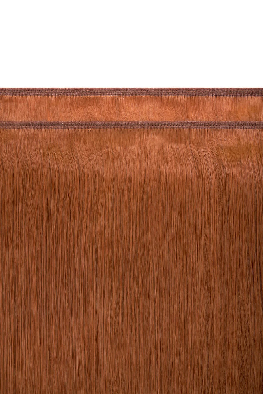 Flaming ginger #350 remy royale flat weft attachment