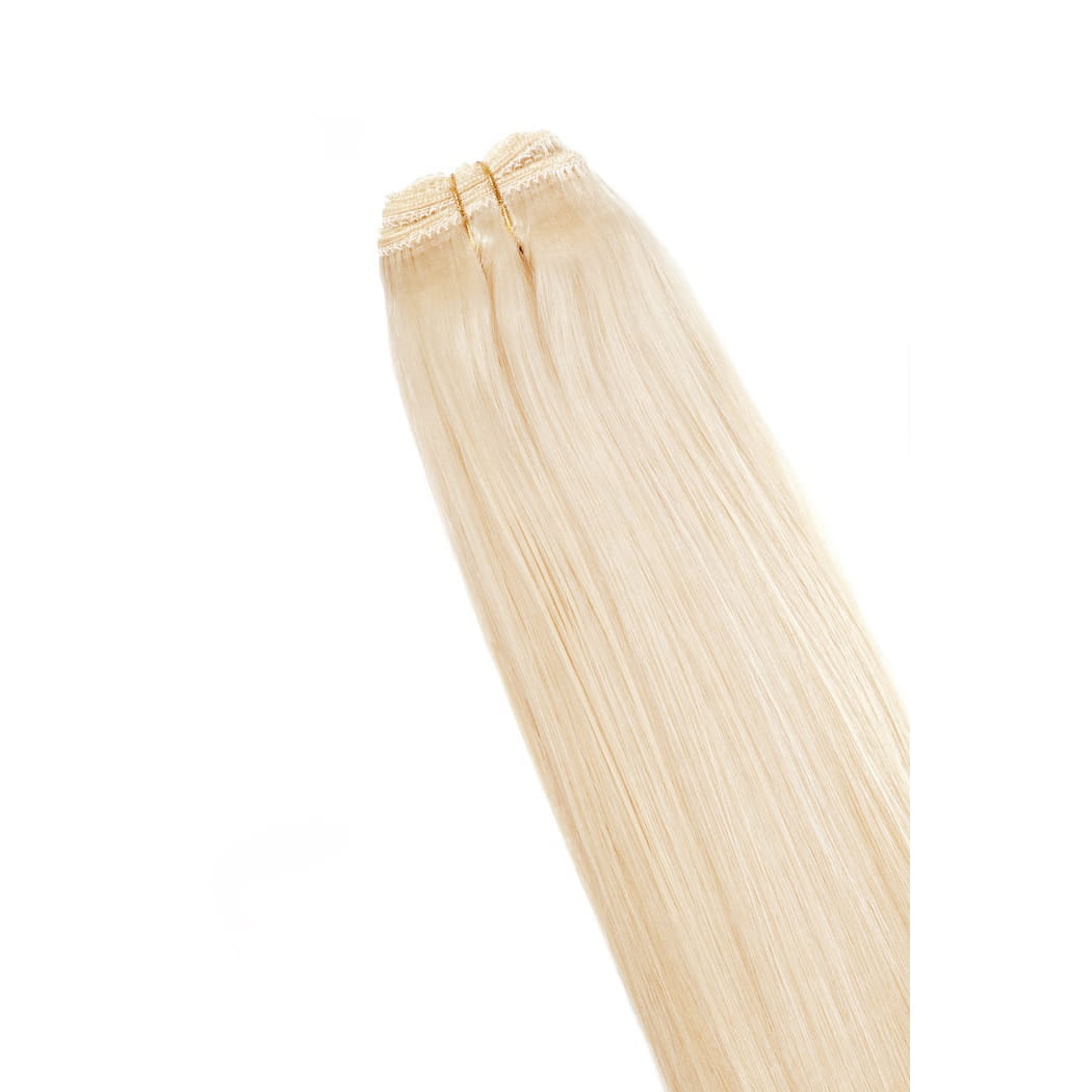 Bleach Blonde (#613) Remy Royale Hair Weft Extension: attachment method