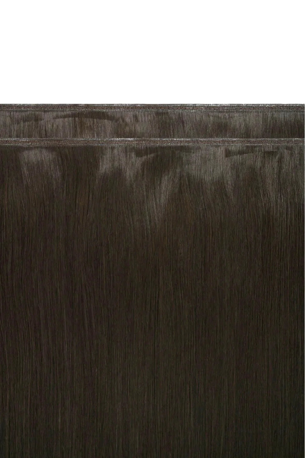 Dark Brown Flat Weft Hair Extensions: attachment method
