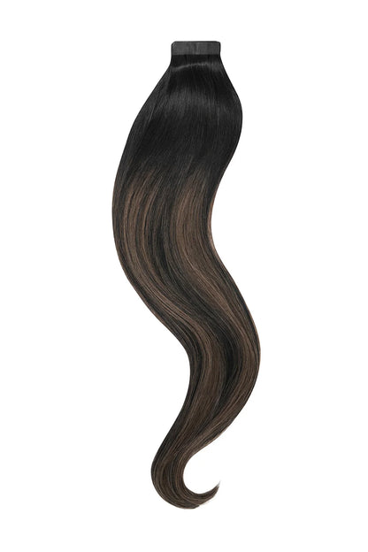 Ash Black Balayage Tape In Hair Extensions