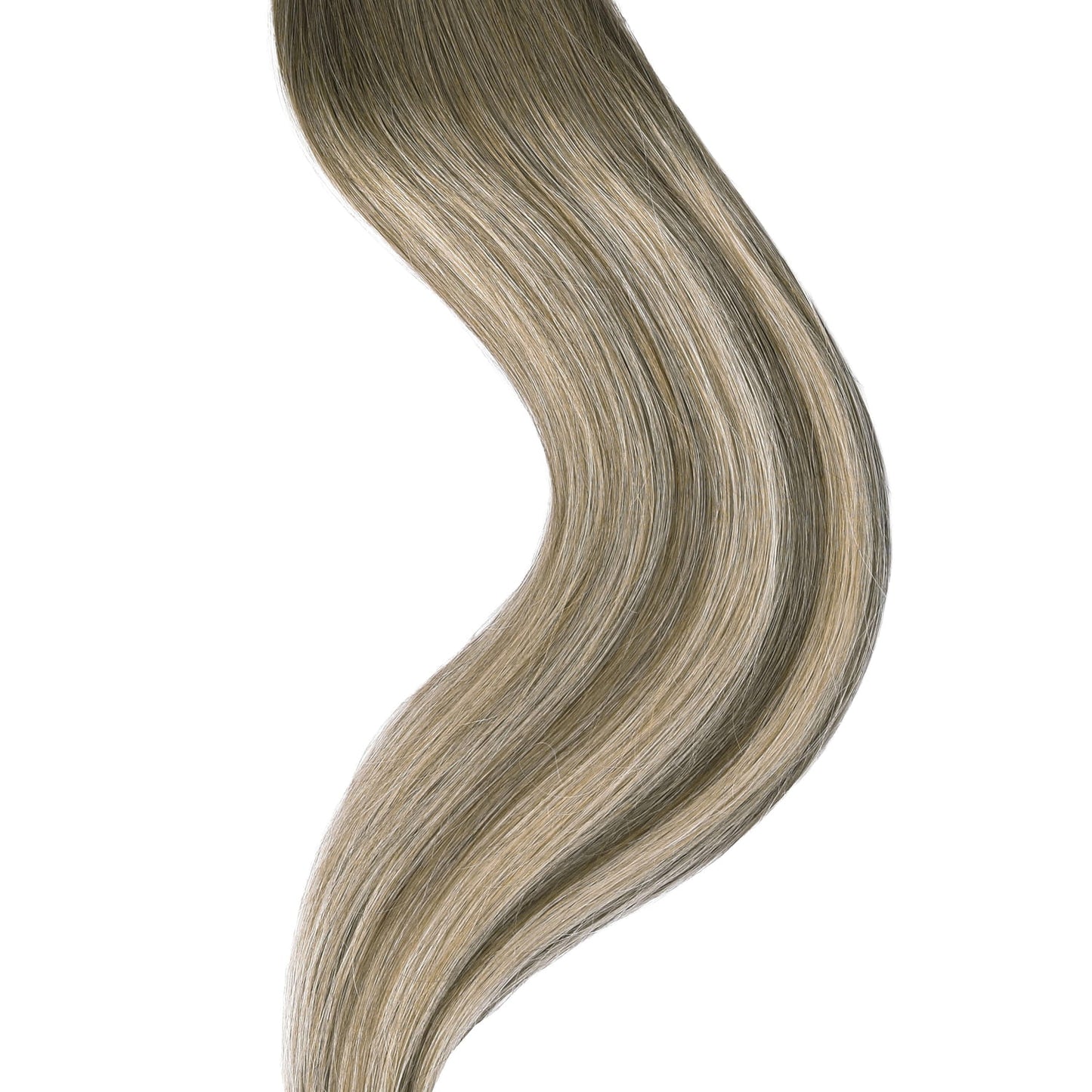 Ash Bronde Balayage Tape In Hair Extensions: extension close up