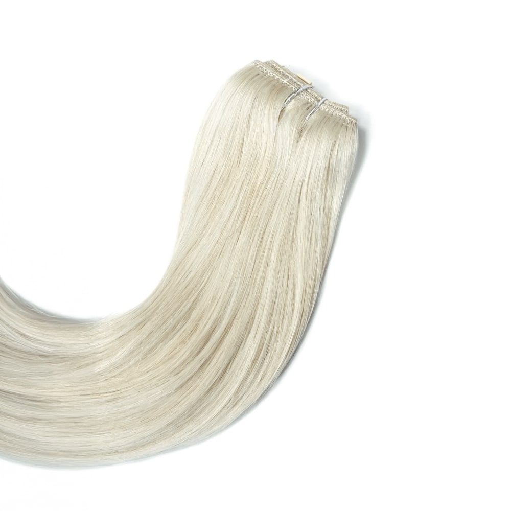 Ice Blonde Quad Weft Clip In One Piece Hair Extensions