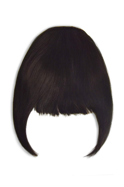Clip in /on Remy Human Hair Fringe / Bangs - Darkest Brown (#2) Clip In Fringe Extensions cliphair 
