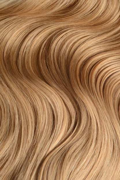 Double Wefted Full Head Remy Clip in Human Hair Extensions - Strawberry/Ginger Blonde (#27) Double wefted full head cliphair 