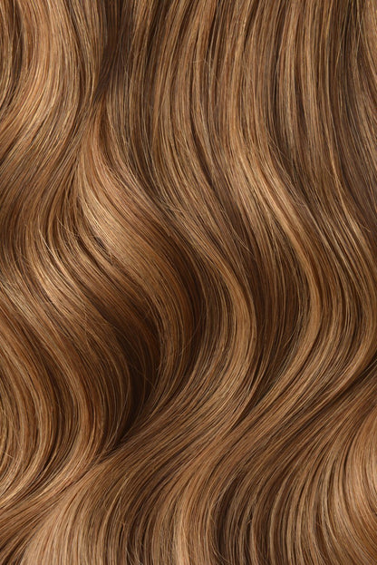 Double Wefted Full Head Remy Clip in Human Hair Extensions - Light Auburn (#30) Double wefted full head cliphair 