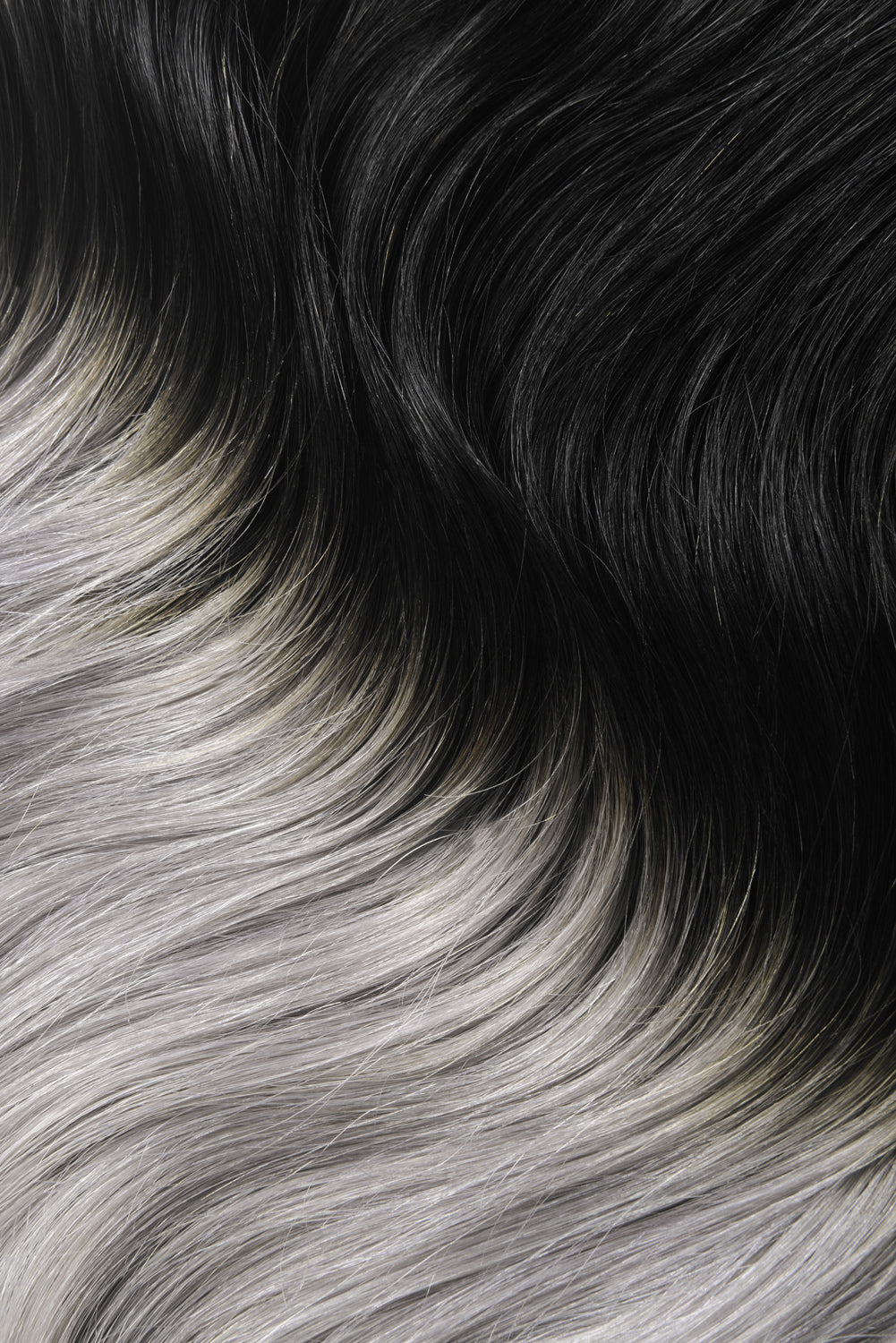 Silver Black Ombre (#T1B/SG) One Piece Clip In Hair Extensions (Top-Up)
