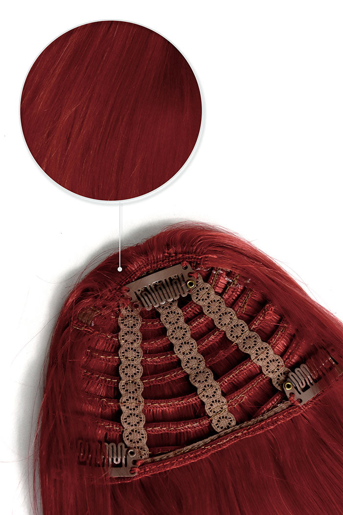 Deep Red Clip-In Fringe Human Hair Extension