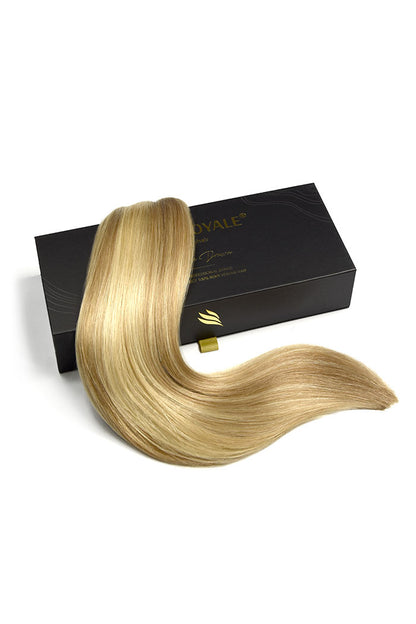 Weft weave hair extensions double drawn hair biscuit blonde hair