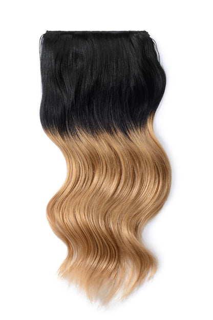 Double Wefted Full Head Remy Clip in Human Hair Extensions - ombre/Ombre (#T1/27) Ombre Clip In Hair Extensions cliphair 