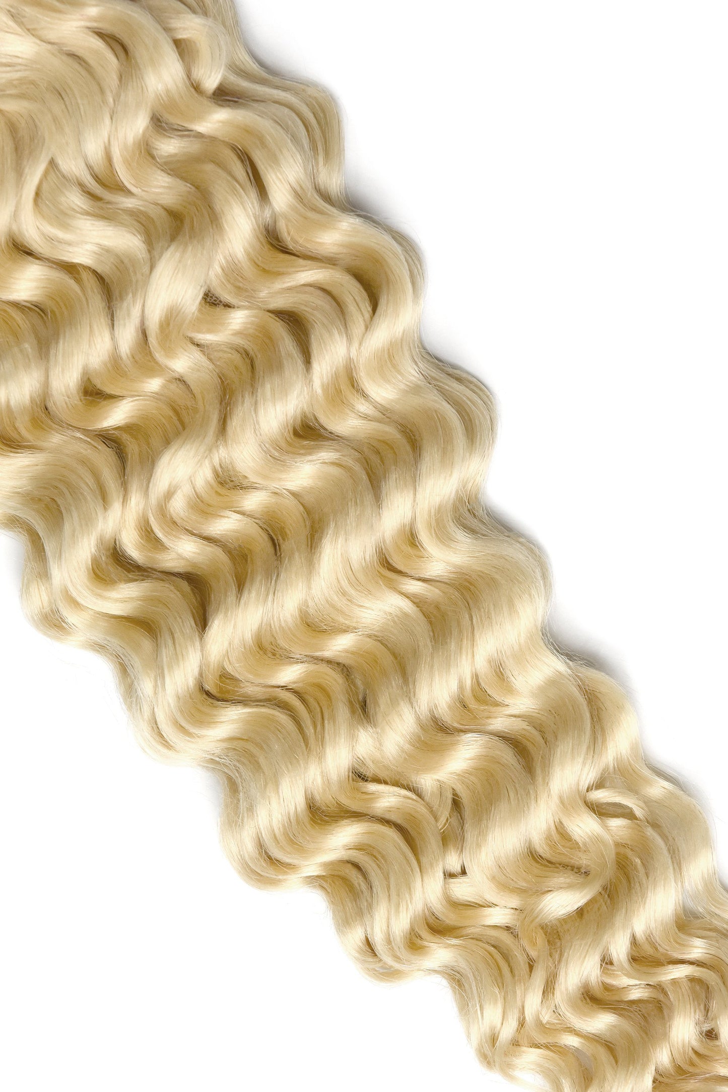 Curly Full Head Remy Clip in Human Hair Extensions - Lightest Blonde (#60) Curly Clip In Hair Extensions cliphair