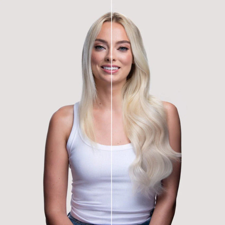 Halo hair extensions before and after