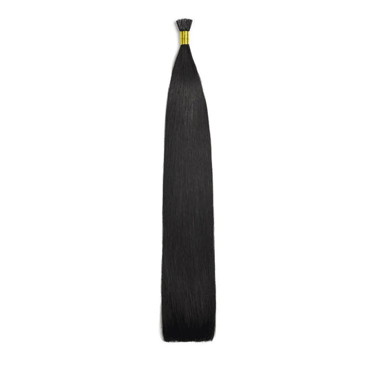 Jet Black (#1) Remy Royal I-Tips Hair Extensions