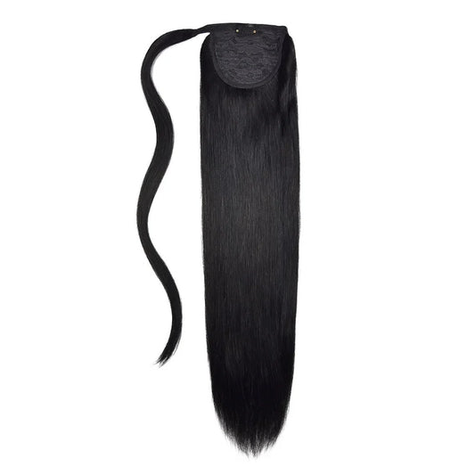 Jet Black (#1) Straight Up Wrap Around Ponytail Extension