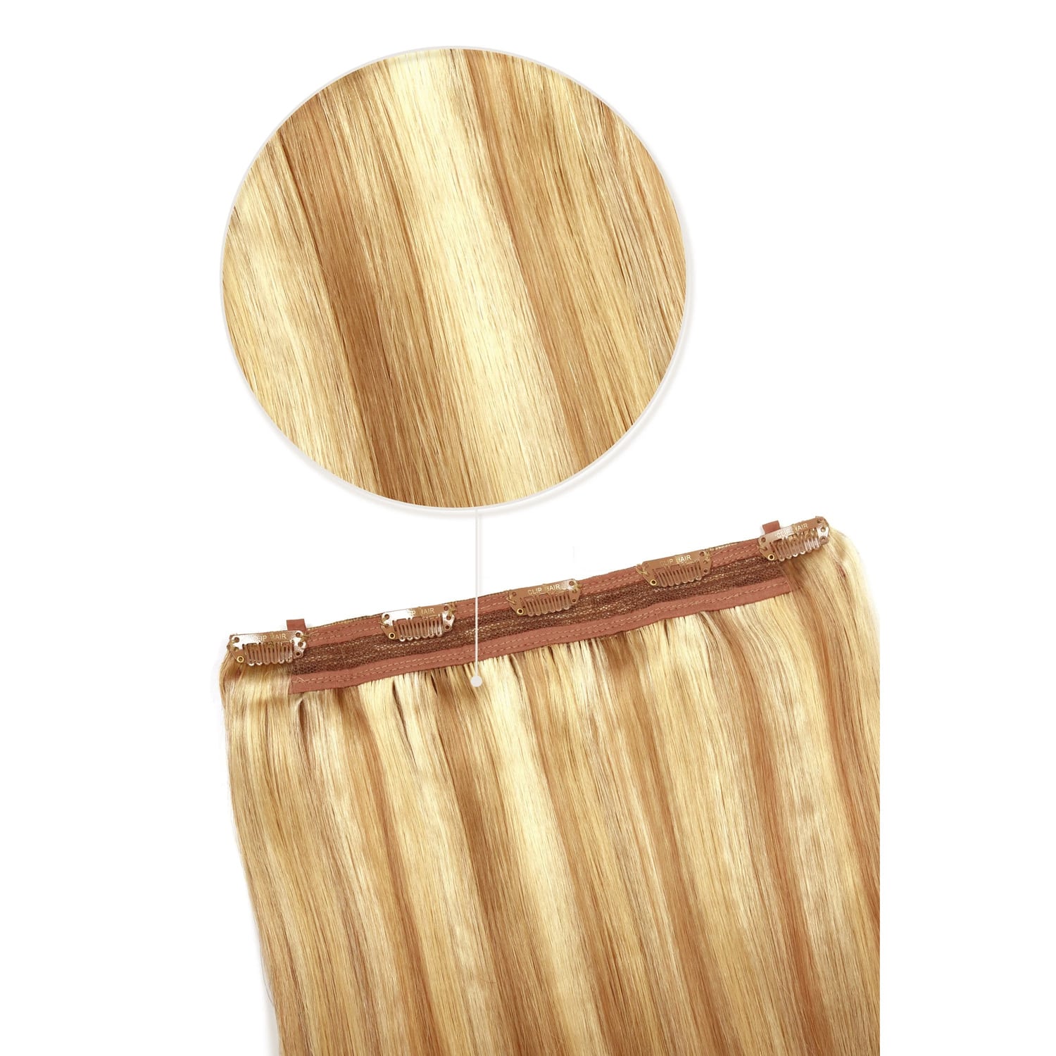 Sandy Blonde Quad Weft Clip One Piece Hair Extensions