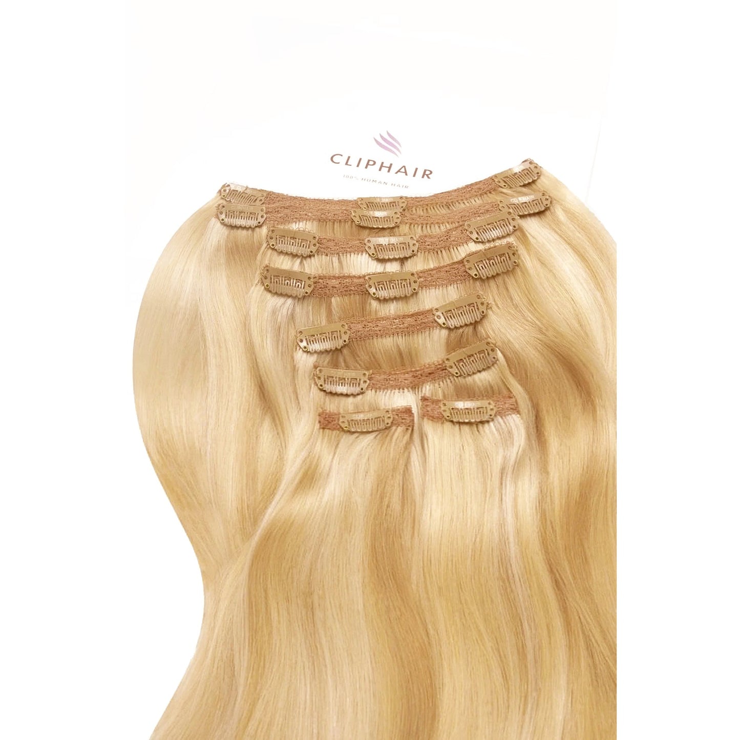 Natural Sandy Blonde (#12/16/613) Ultra-Volume Hair Extensions: attachment method
