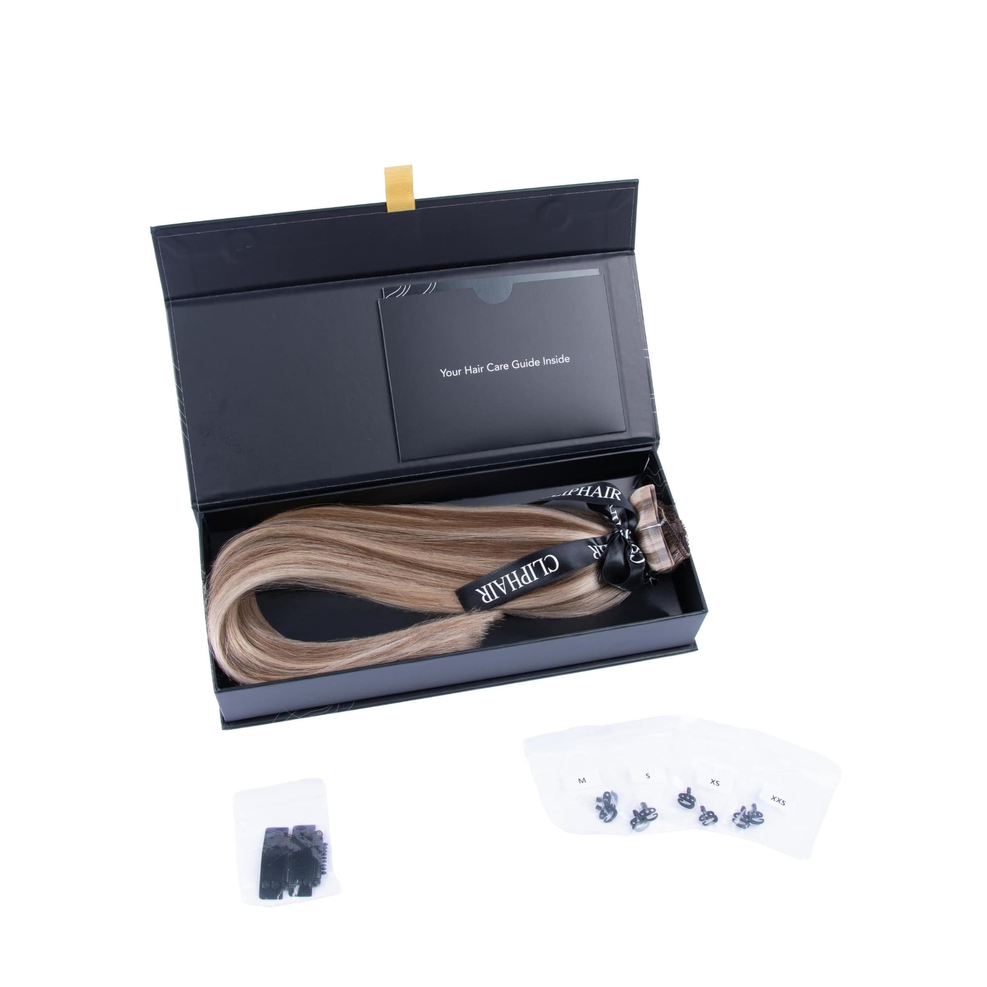 Iced Cappuccino (#14/22) Halo Hair Extensions Box Content