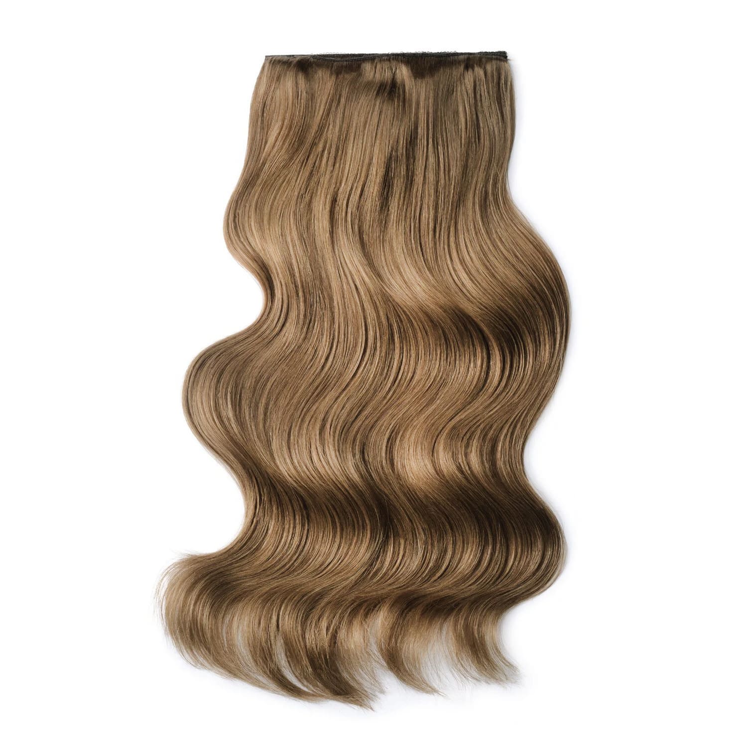 Double Wefted Full Head Remy Clip Human Hair Extensions Dark Blonde