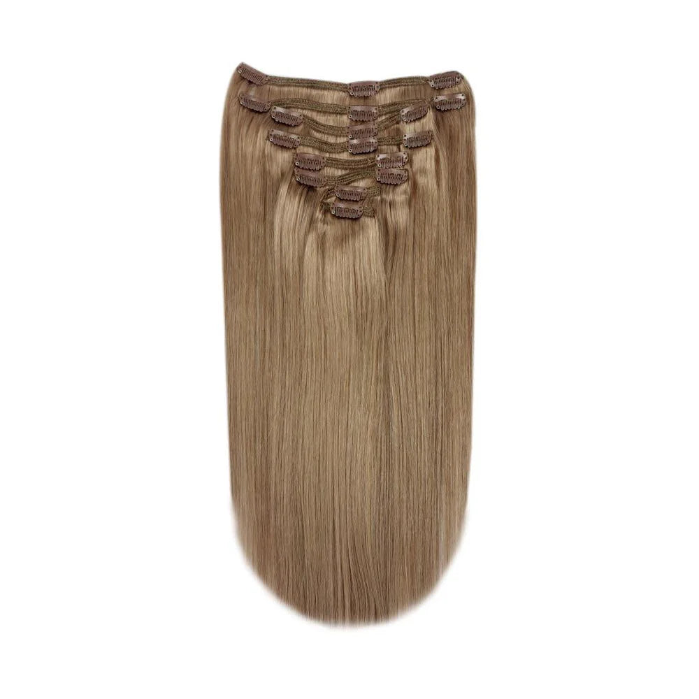 Full Head Remy Clip in Human Hair Extensions - Dark Blonde (#14)