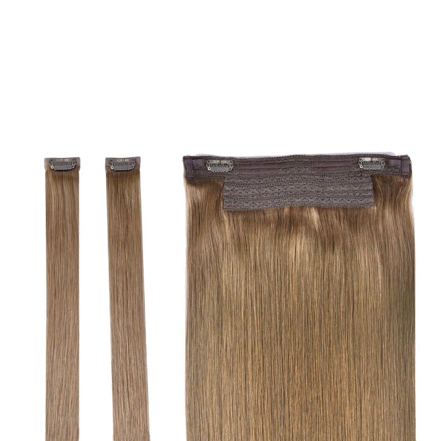 Dark Blonde (#14) Halo Hair Extension: Attachment method