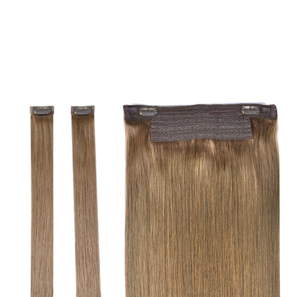 Dark Blonde (#14) Halo Hair Extension: Attachment method