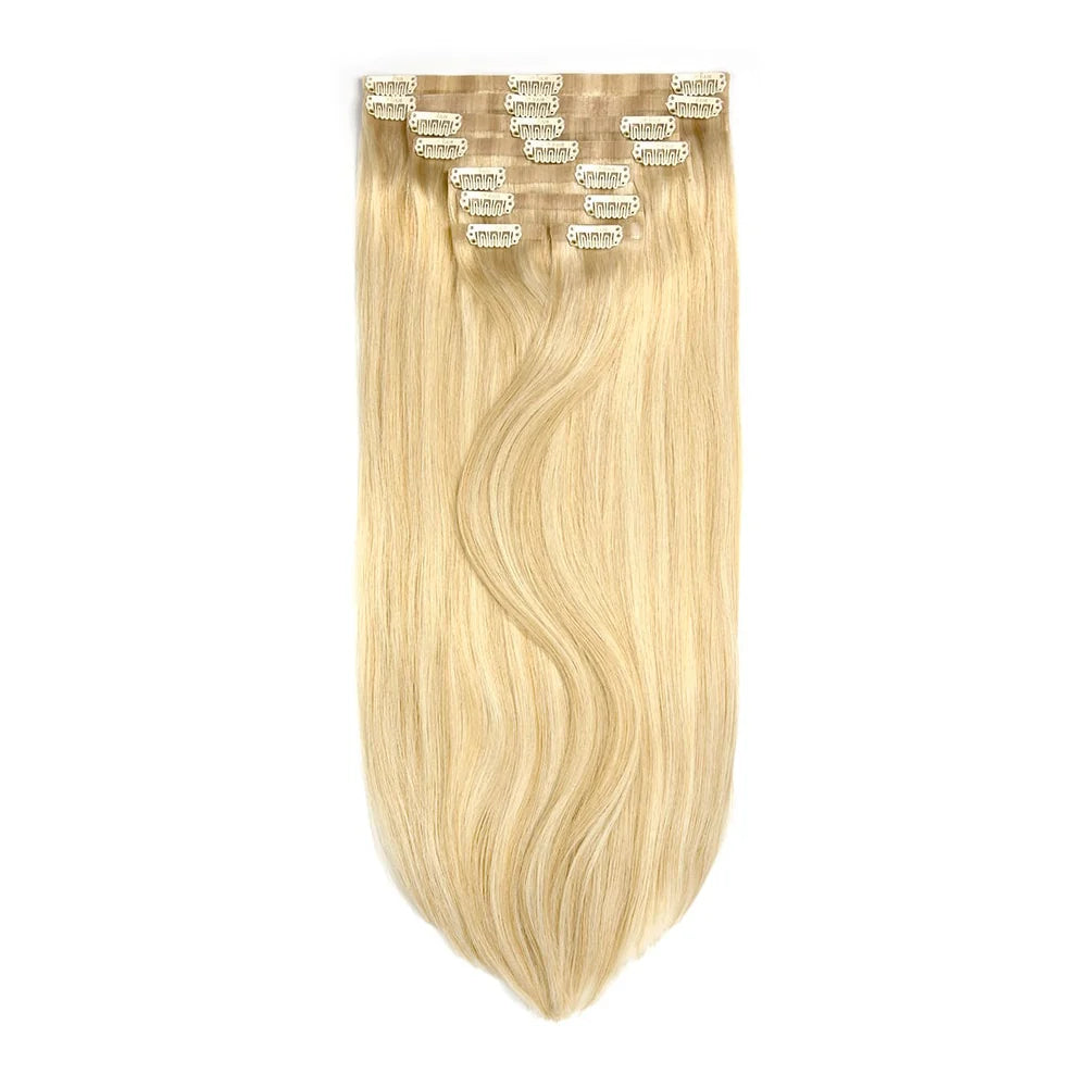 Barbie Blonde (#16/60) Double Drawn Seamless Clip In Hair Extensions