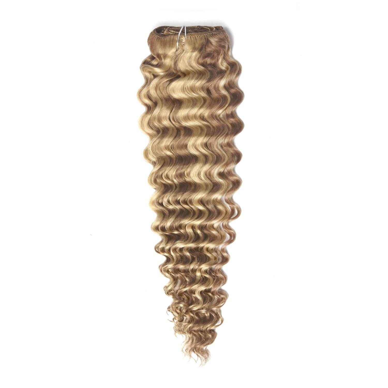 Curly Full Head Remy Clip Human Hair Extensions Biscuit Blondey