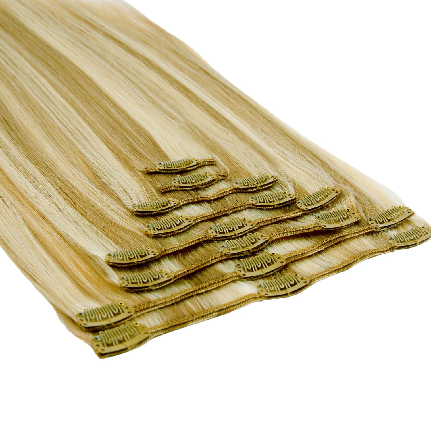 Biscuit Blondey (#18/613) Full Head Set: extension attachment method