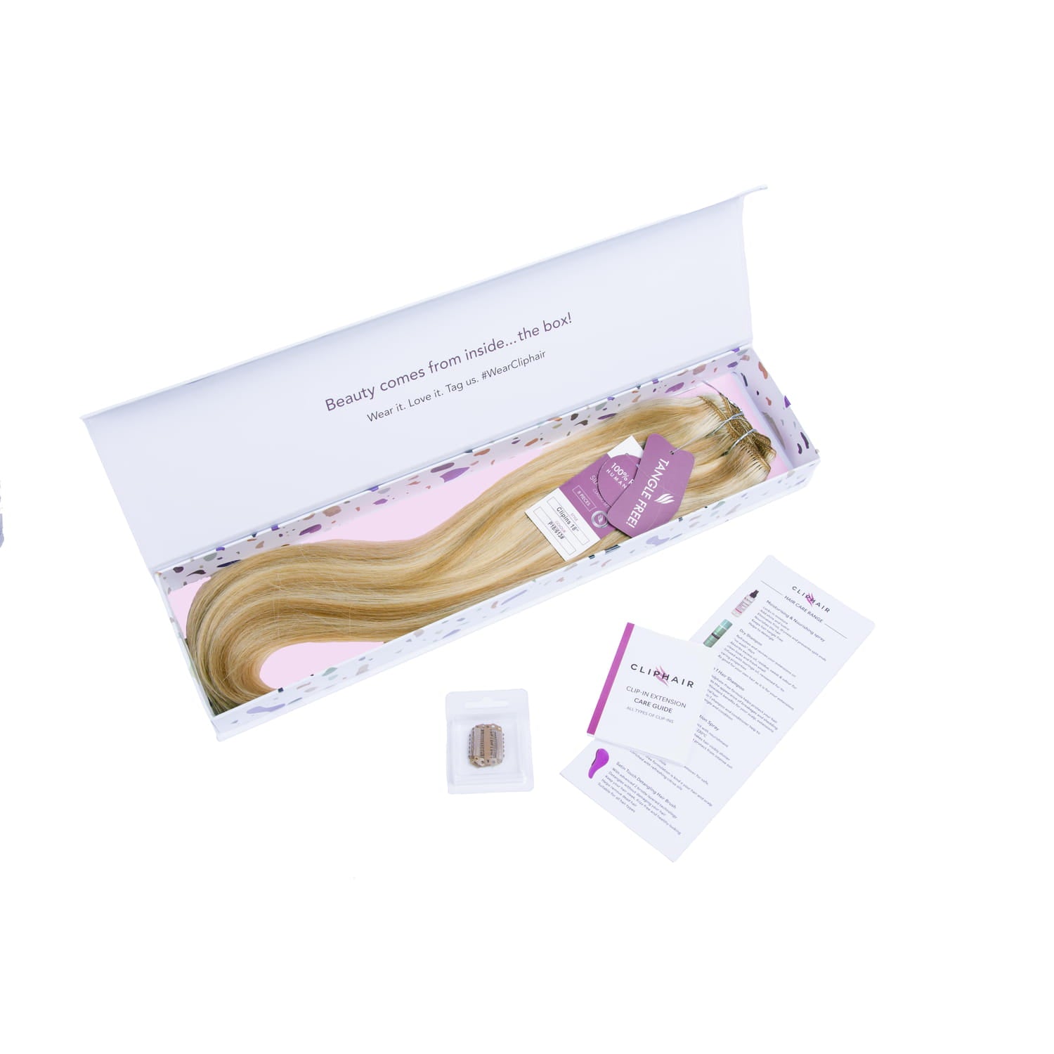 Biscuit Blondey (#18/613) Full Head Set: extension and packaging