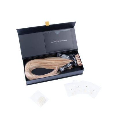 Biscuit Blondey (#18/613) Halo Hair Extensions Box Content