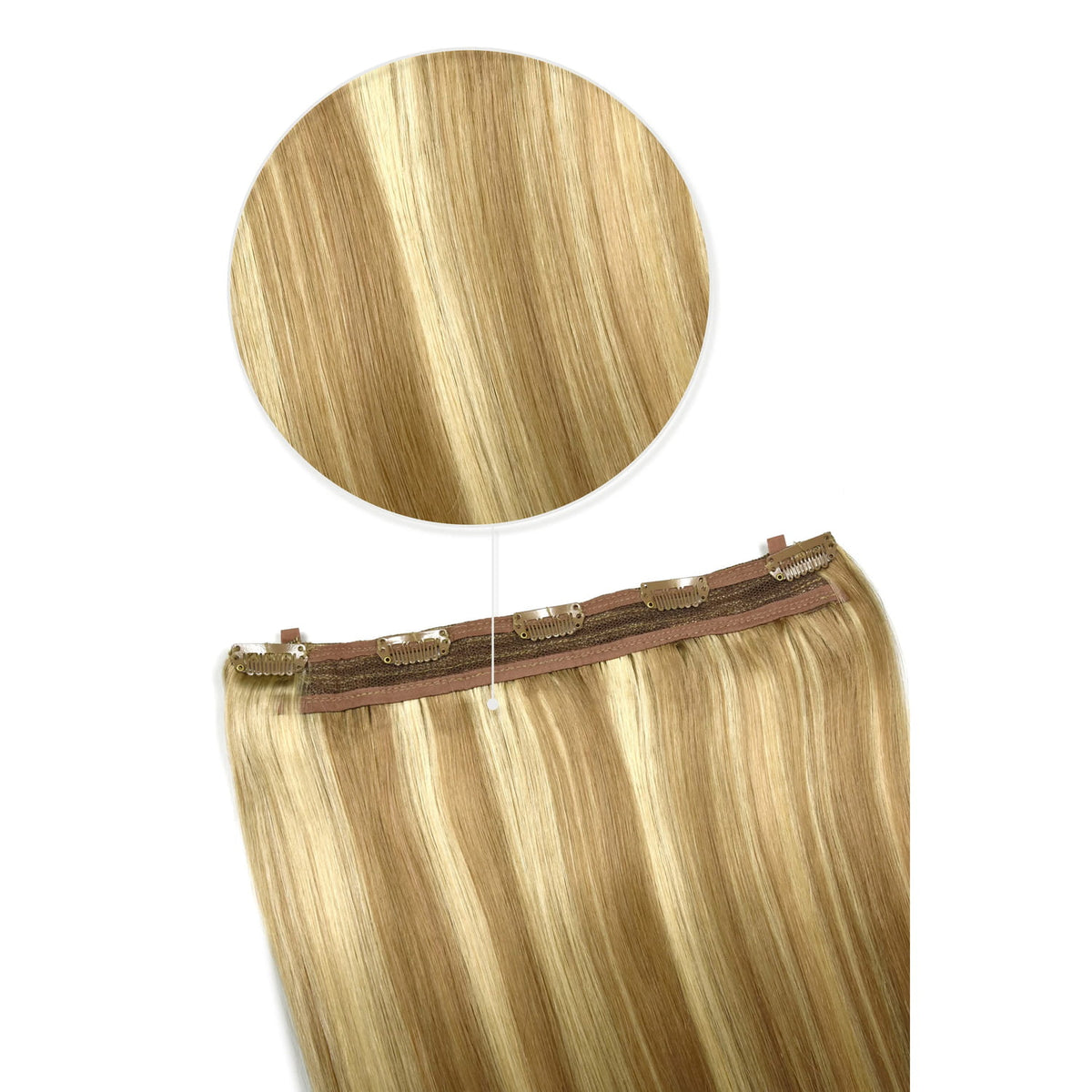 Biscuit Blondey Quad Weft Clip One Piece Hair Extensions