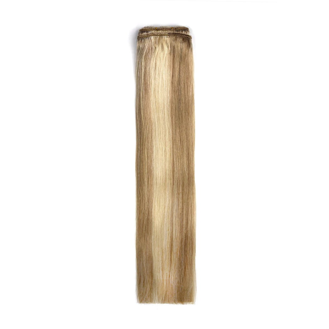 Biscuit Blondey (#18/613) Remy Royale Hair Weft Hair Extensions: full extension