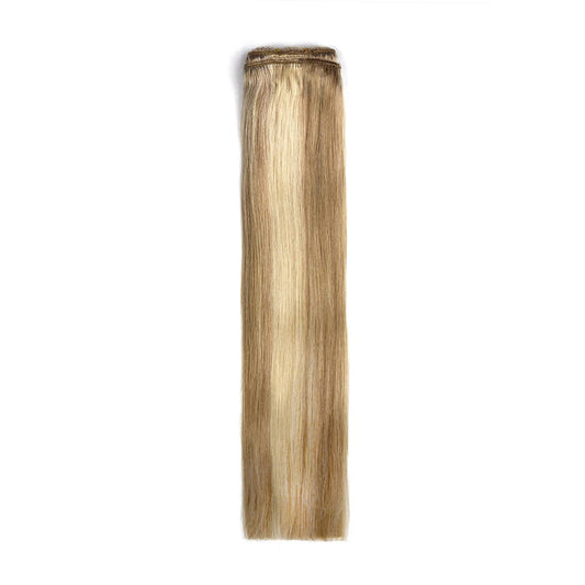 Biscuit Blondey (#18/613) Remy Royale Hair Weft Hair Extensions: full extension