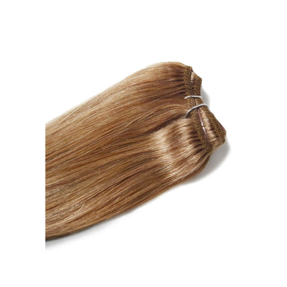 Lightest Brown (#18) One Piece Top-Up Hair Extensions: extension close up