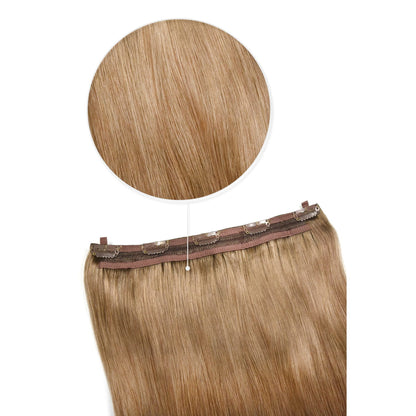 Lightest Brown (#18) Quad Weft Hair Extensions: extension attachment method