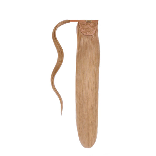 Lightest Brown (#18) Wrap Around Ponytail Hair Extensions: full hair extension