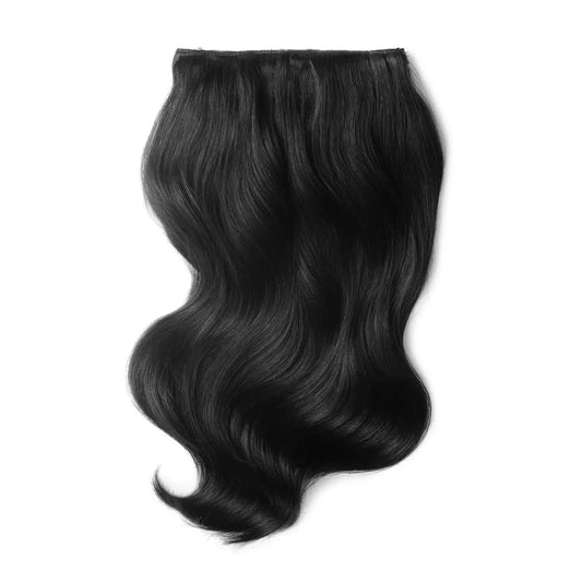 Natural Off/Black (#1B) Double Wefted Full Head Clip In Hair Extensions
