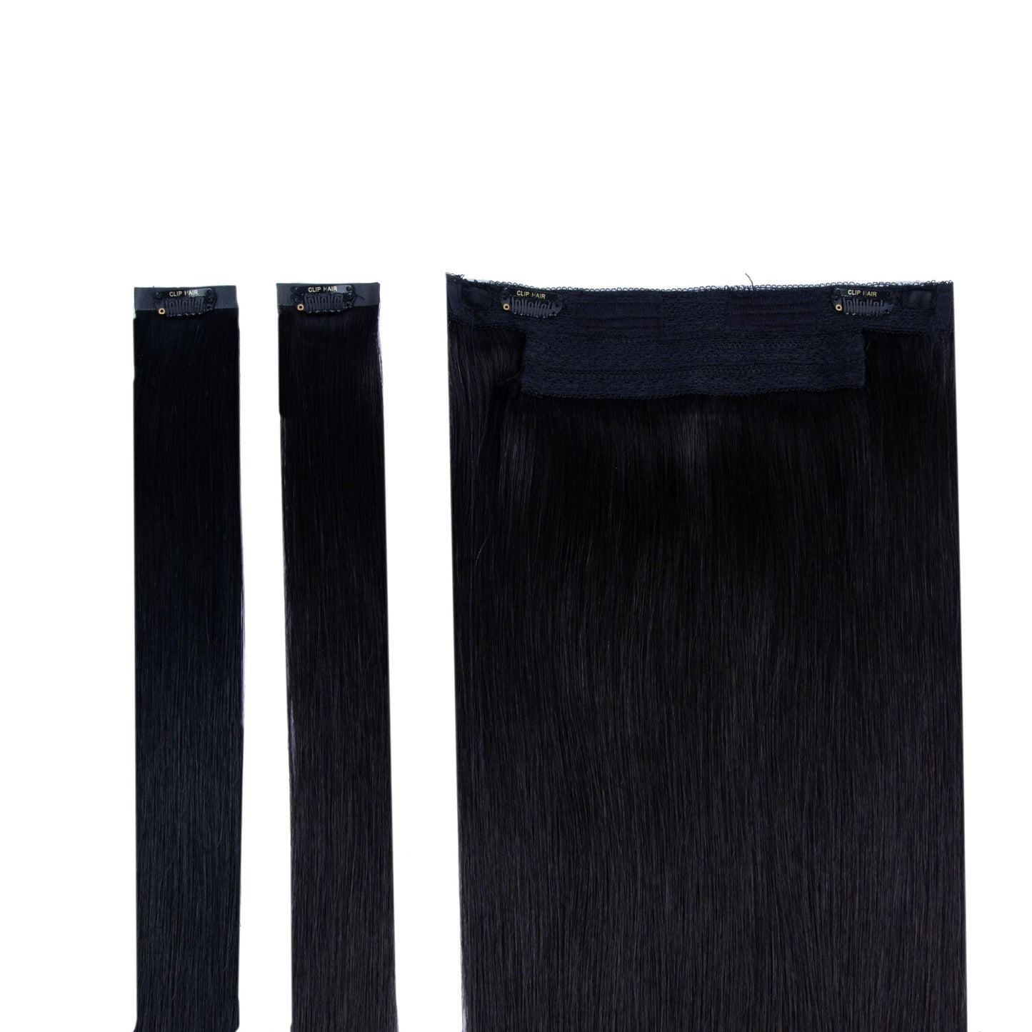Natural Black (#1B) Halo Hair Extensions Full Content