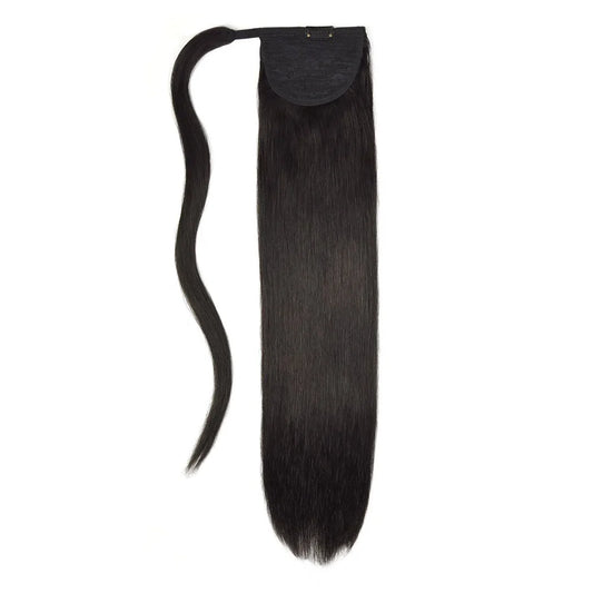 Natural Black (#1B) Straight Up Wrap Around Ponytail