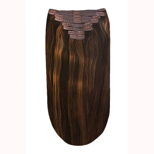 Espresso Melt (#2/4/6) Full Head Clip In Hair Extensions