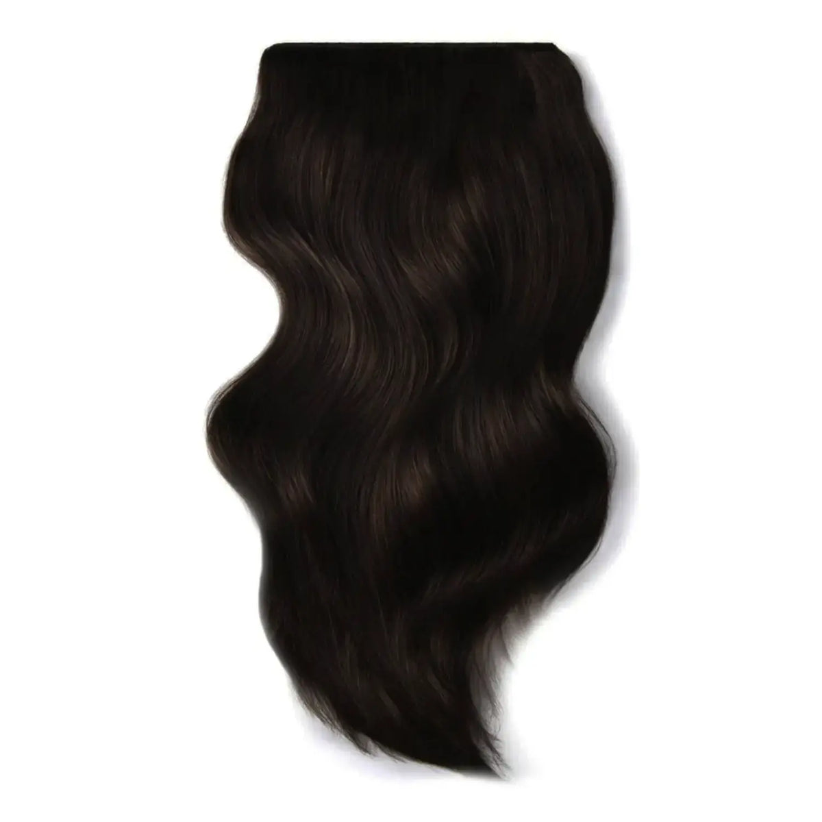 Double Wefted Full Head Remy Clip in Human Hair Extensions - Darkest Brown (#2)
