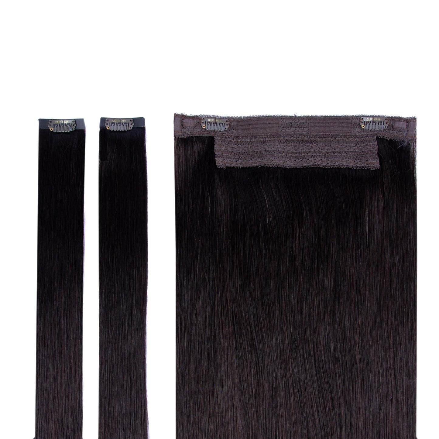 Darkest Brown (#2) Halo Hair Extensions Full Content