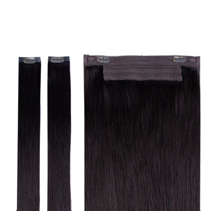 Darkest Brown (#2) Halo Hair Extensions Full Content