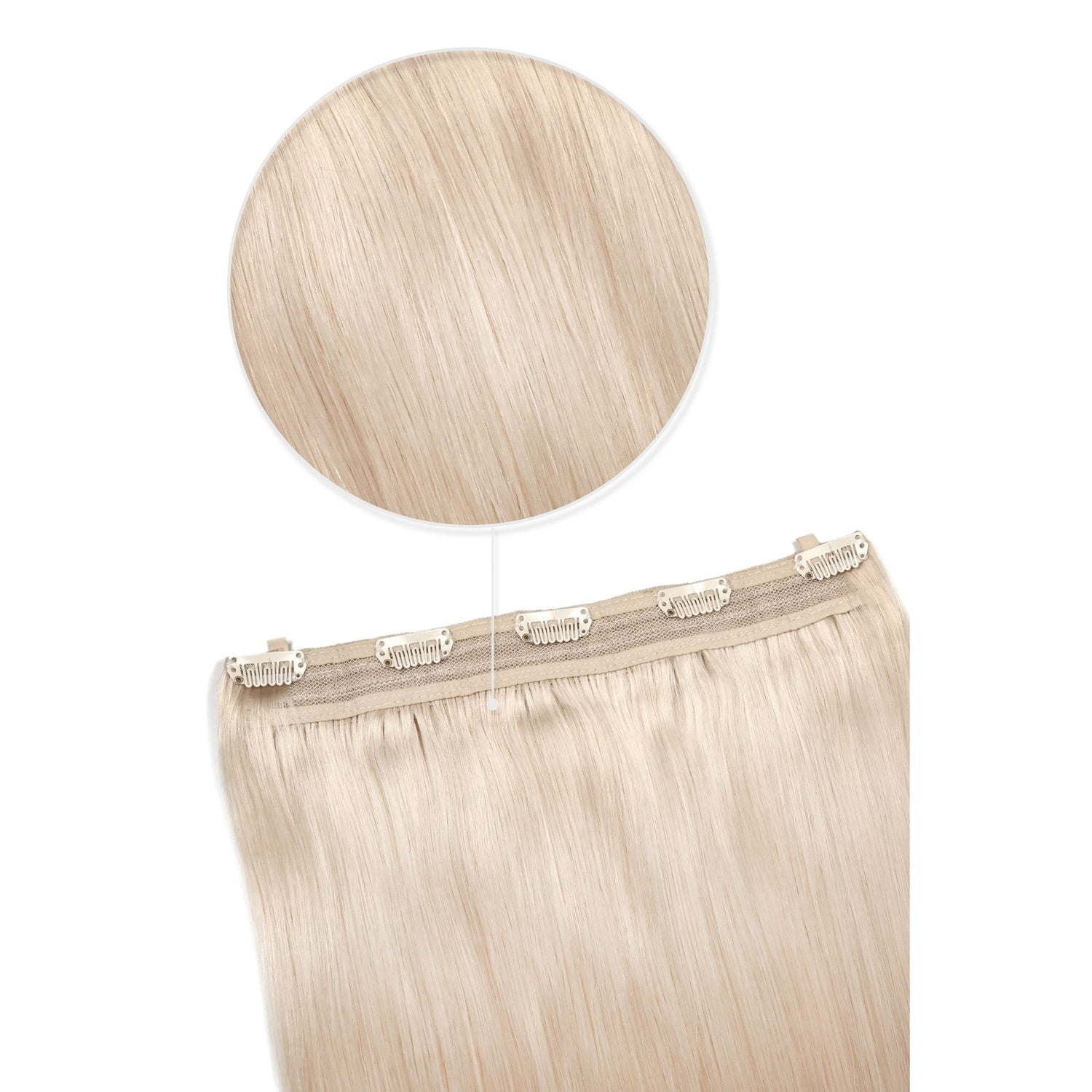 Light Blonde Quad Weft Clip One Piece Hair Extensions