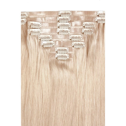 Light Ash Blonde (#22) Double Drawn Seamless Clip In Hair Extensions