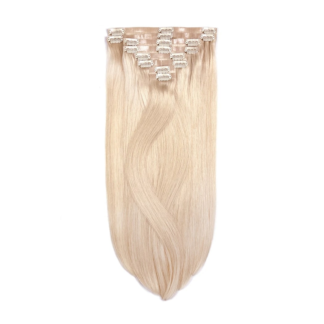 Light Ash Blonde (#22) Double Drawn Seamless Clip In Hair Extensions