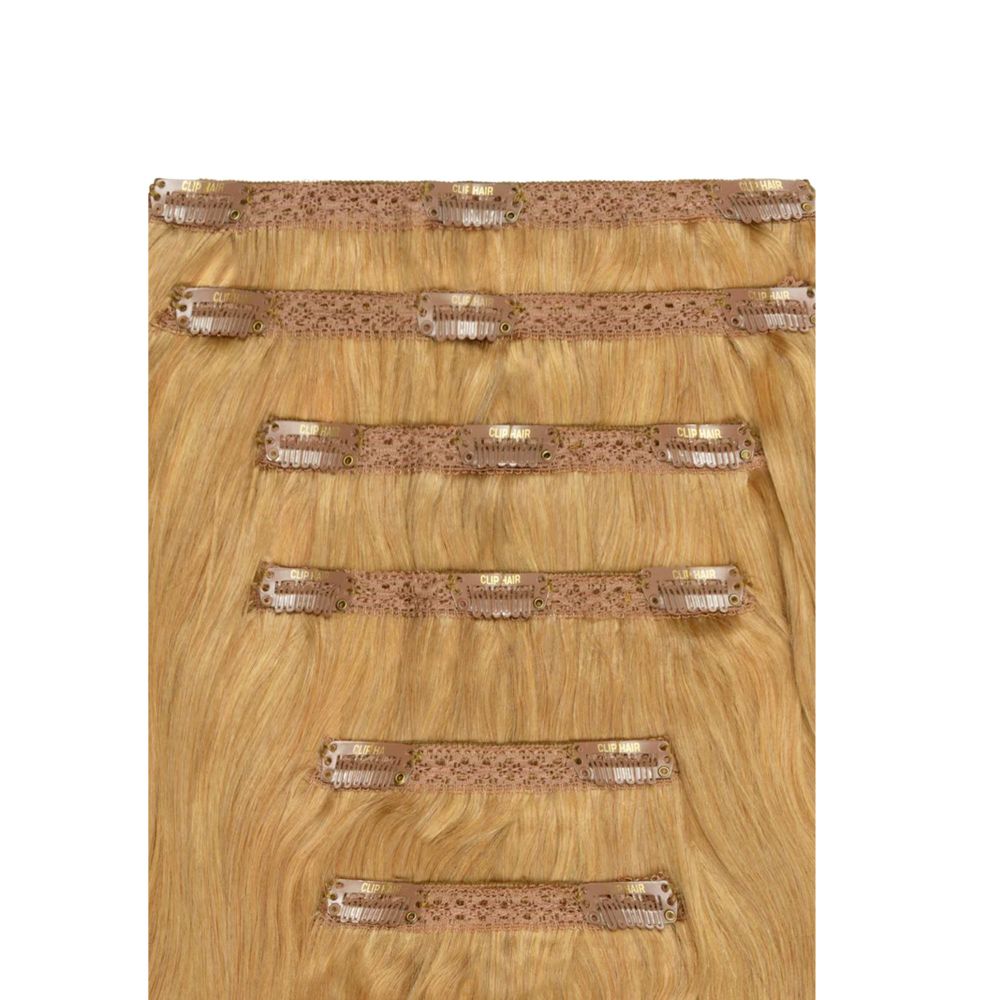 Strawberry/Ginger Blonde (#27) Double Wefted Full Head Clip In Extensions Hair