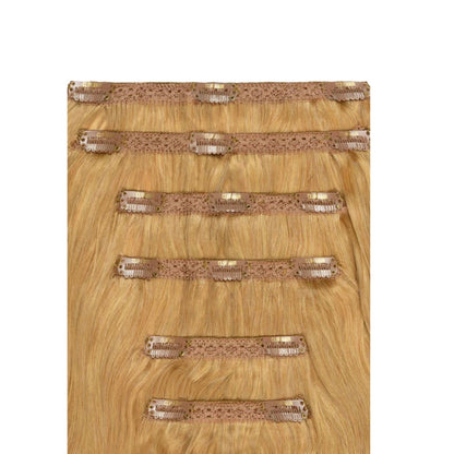 Strawberry/Ginger Blonde (#27) Double Wefted Full Head Clip In Extensions Hair