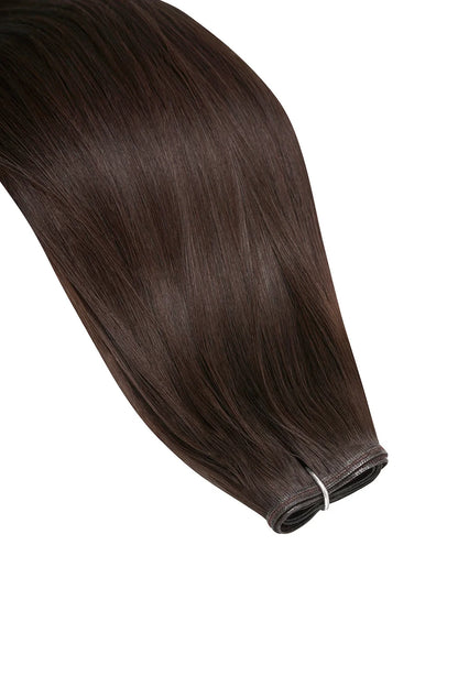 Dark brown #3 flat weft hair extensions attachment
