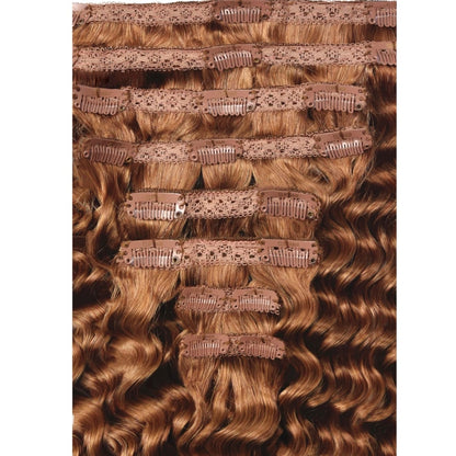 Ανοιχτό καστανόξανθο (#30) Curly Clip In Hair Extensions