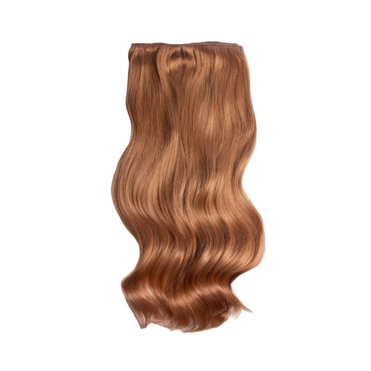 Light Auburn (#30) Double Wefted Full Head Clip In Hair Extensions